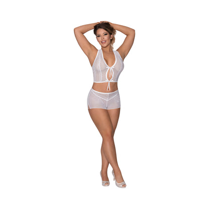 Magic Silk Modern Romance Short Robe White S/M