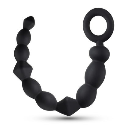 Anal Adventures Platinum - Silicone Beginner Anal  Beads - Black