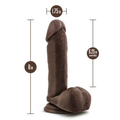 Dr. Skin Plus Posable Dildo With Balls 8 In. Chocolate