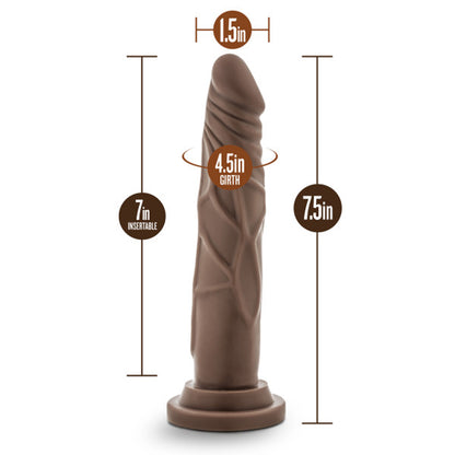Dr. Skin Dr. Carter Dong With Suction Cup Silicone 7 In. Chocolate