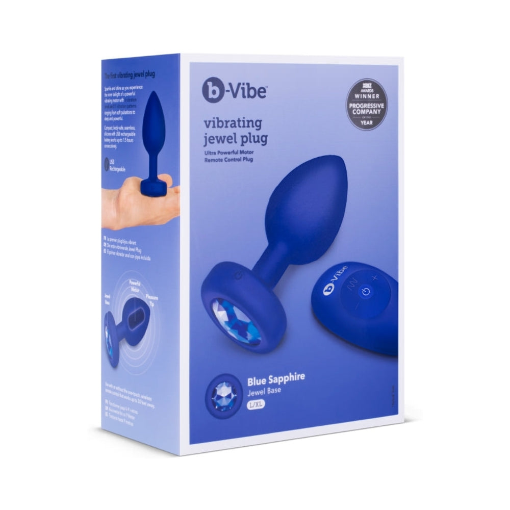 B-Vibe Vibrating Jewel Plug L/Xl - Blue Sapphire