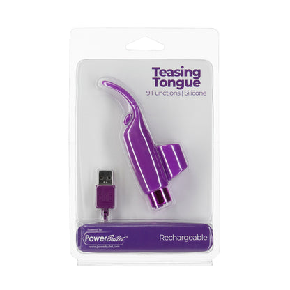 Powerbullet Teasing Tongue With Mini Rechargeable Bullet 2.5 In. Purple
