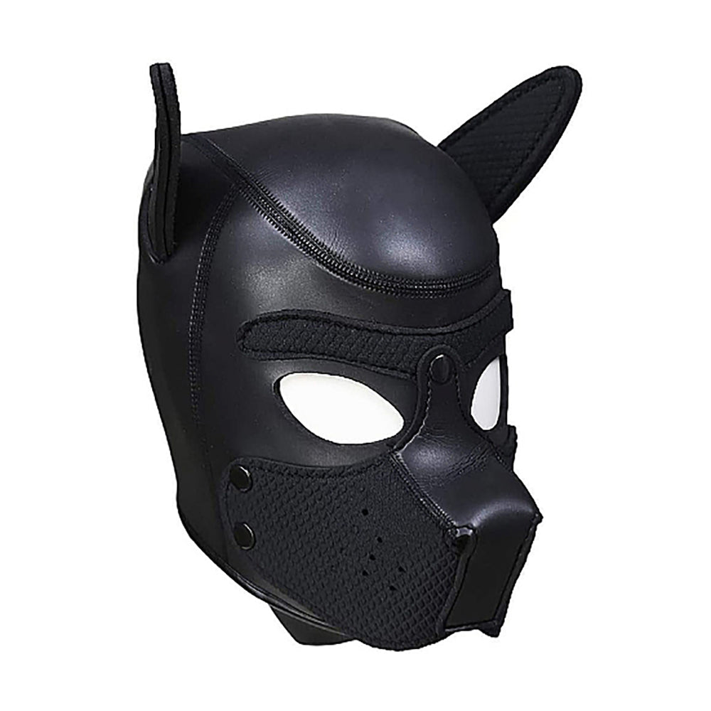 Puppy Play Neoprene Puppy Hood Black