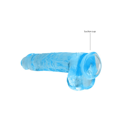 Realrock Crystal Clear Realistic Dildo With Balls 9 In. Blue