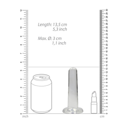 Realrock Crystal Clear Non-Realistic Dildo With Suction Cup 5.3 In. Translucent
