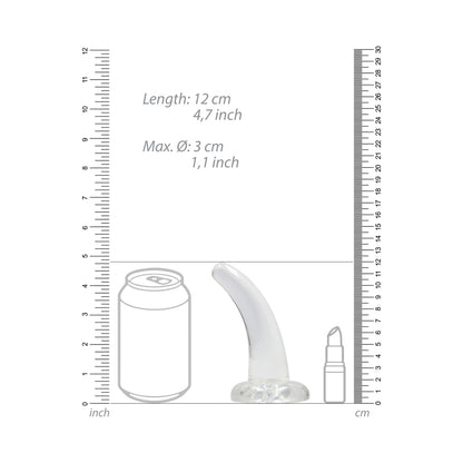 Realrock Crystal Clear Non-Realistic Dildo With Suction Cup 4.5 In. Translucent