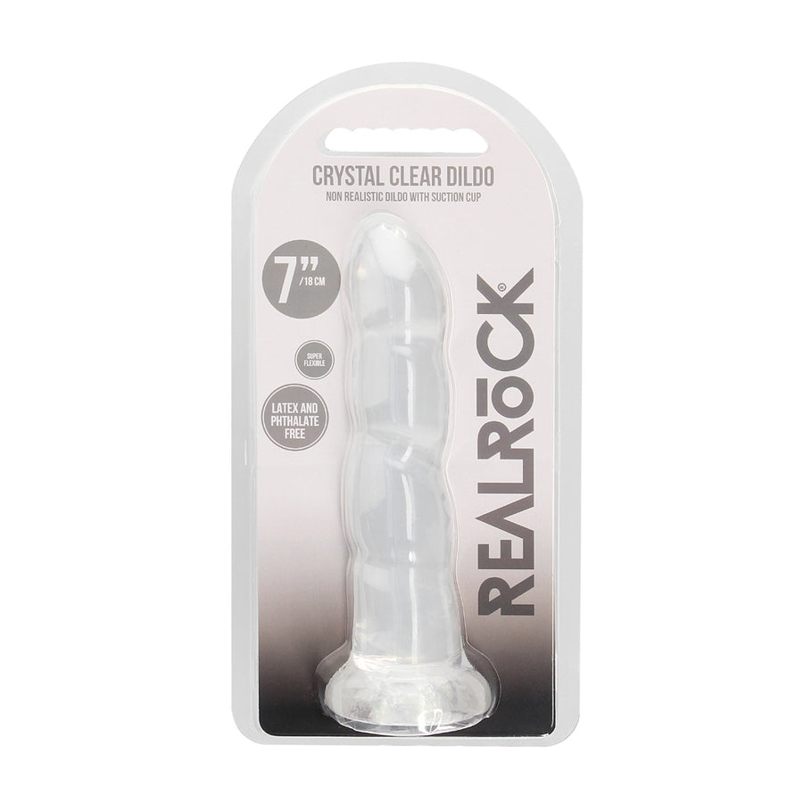 Realrock Crystal Clear Non-realistic Dildo With Suction Cup 7 In. Translucent