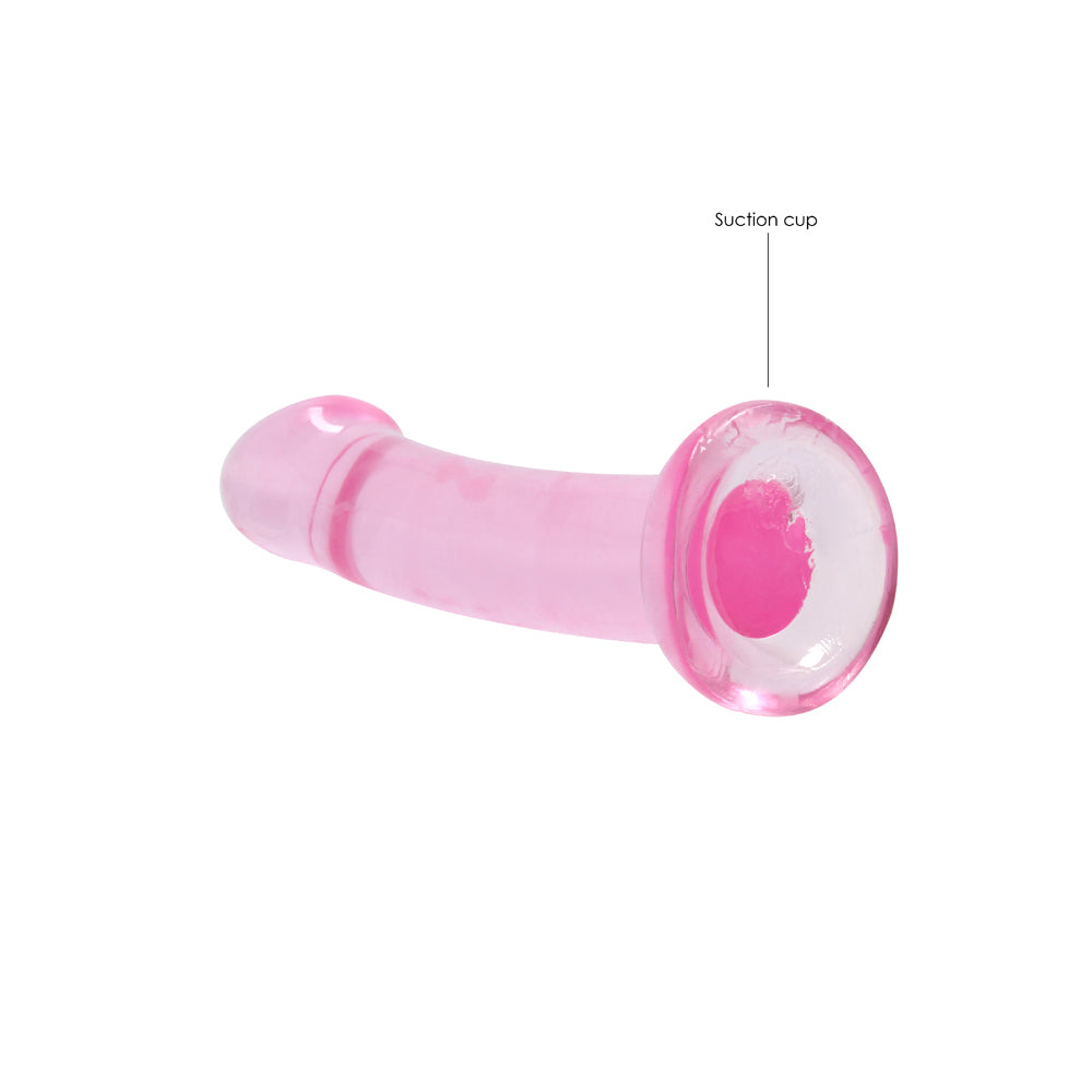 Realrock Crystal Clear Non-realistic Dildo With Suction Cup 6.7 In. Pink