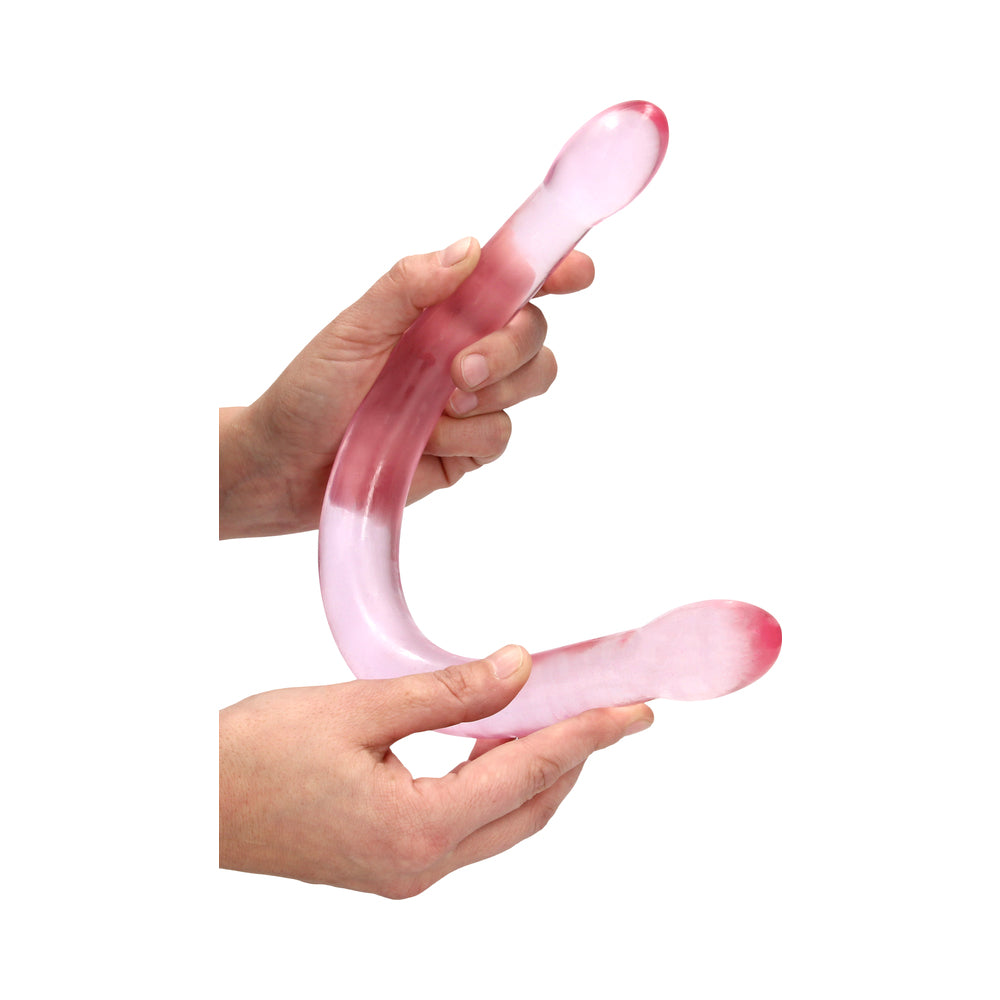 Realrock Crystal Clear Non-realistic Double Dong 17 In. Pink