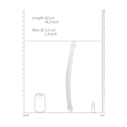 Realrock Crystal Clear Non-realistic Double Dong 17 In. Translucent