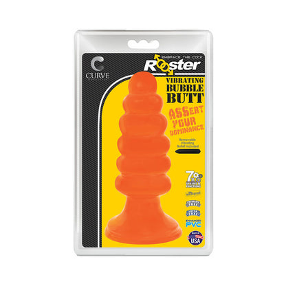 Rooster Vibrating Bubble Butt Anal Plug Orange