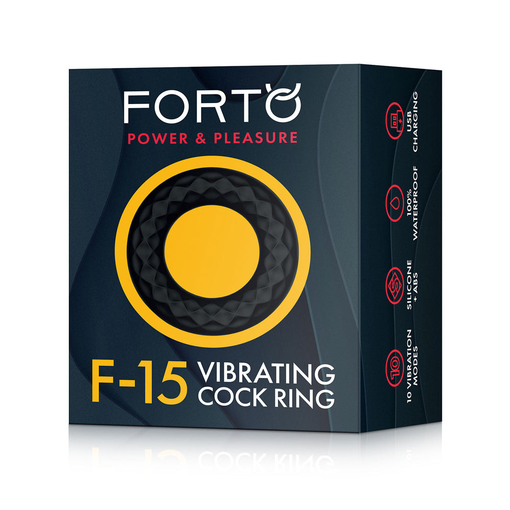 Forto F-15: Silicone Vibrating Cock Ring Black