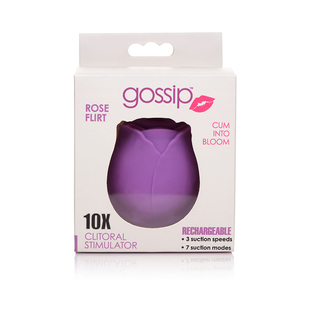 Gossip Cum Into Bloom Clitoral Vibrator Rose Flirt Silicone Violet