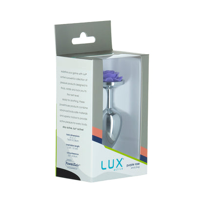Lux Active Rose Metal Butt Plug 3 In. Purple