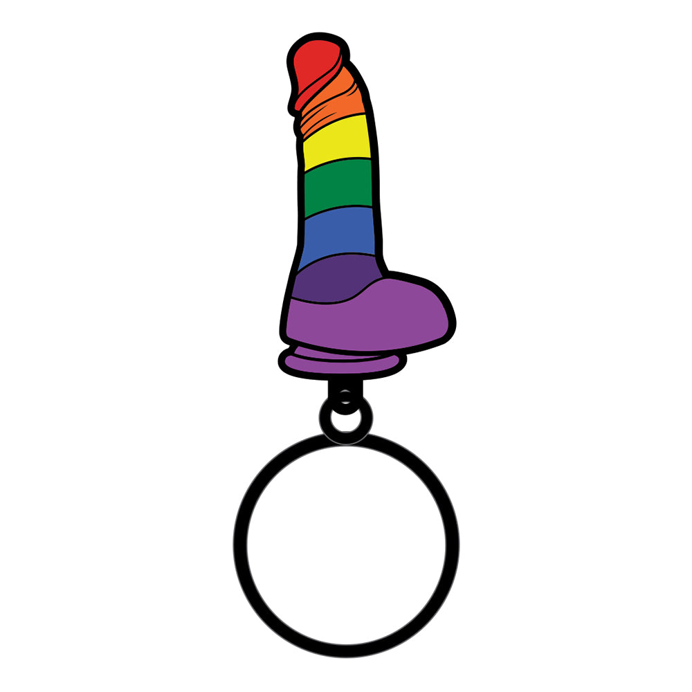 Sex Toy Keychain Rainbow Dildo