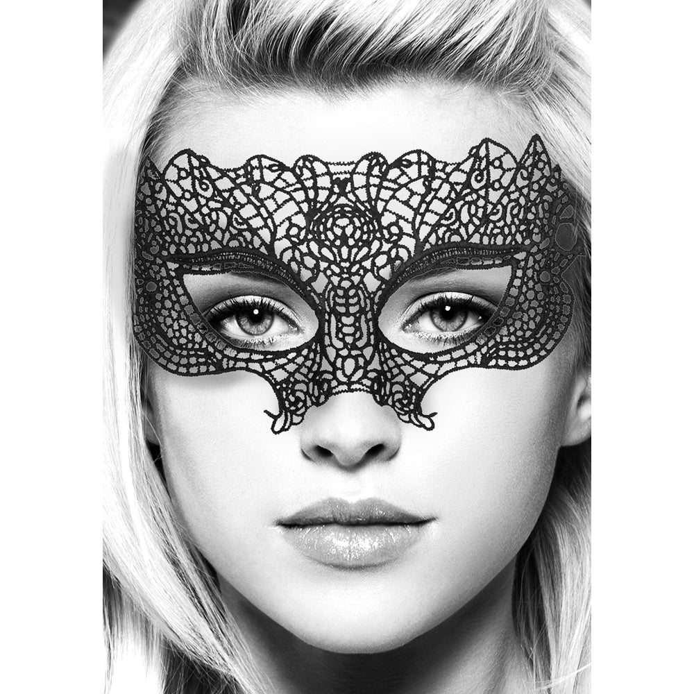 Ouch! Black &amp; White Lace Eye Mask Princess Black