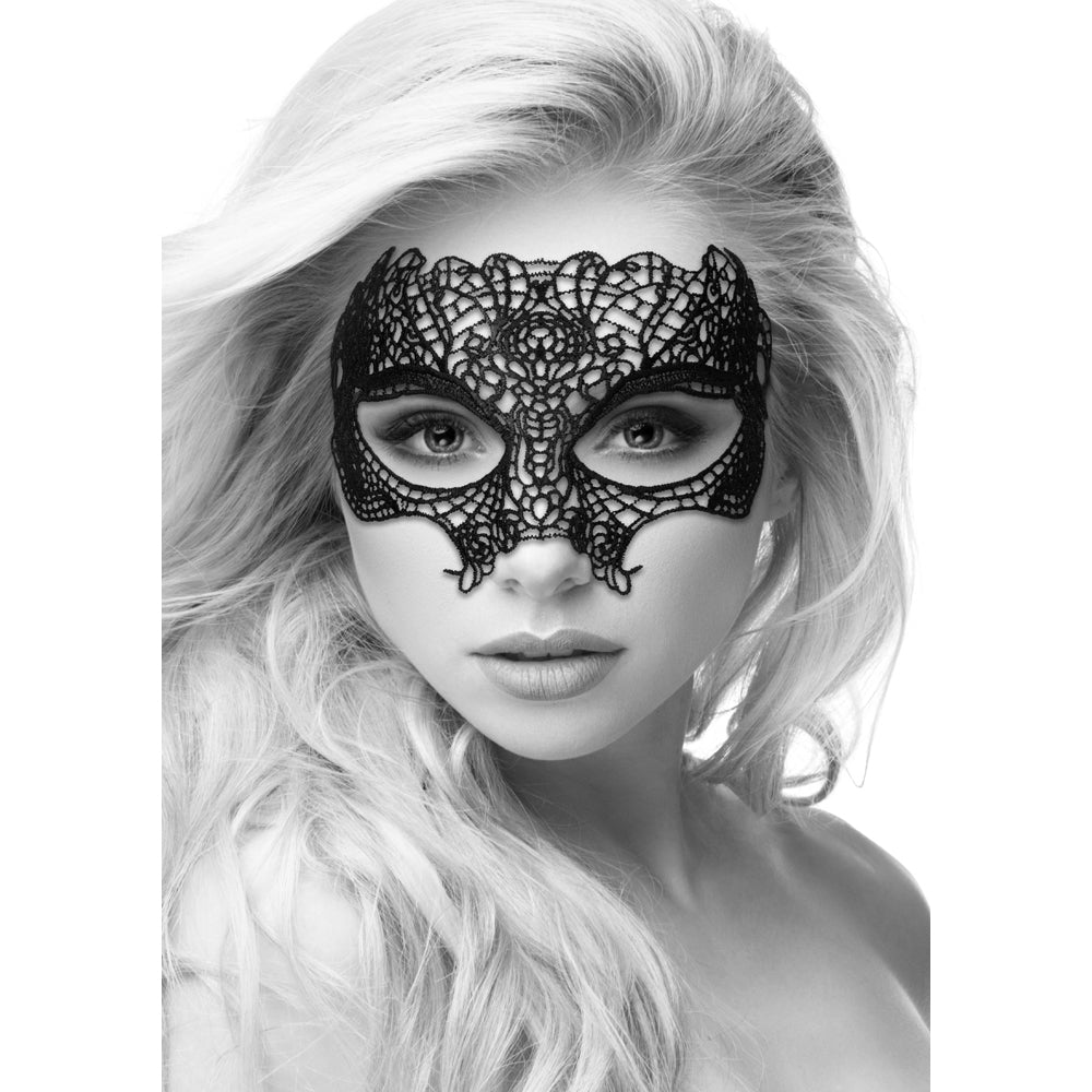 Ouch! Black &amp; White Lace Eye Mask Princess Black