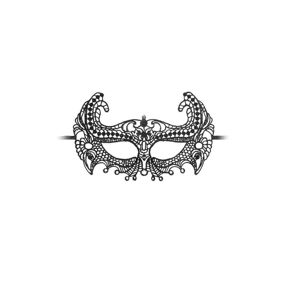 Ouch! Black &amp; White Lace Eye Mask Empress Black