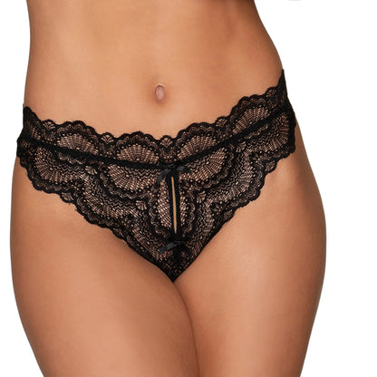 Dreamgirl Lace Tanga Open-Crotch Panty and Elastic Open Back Detail