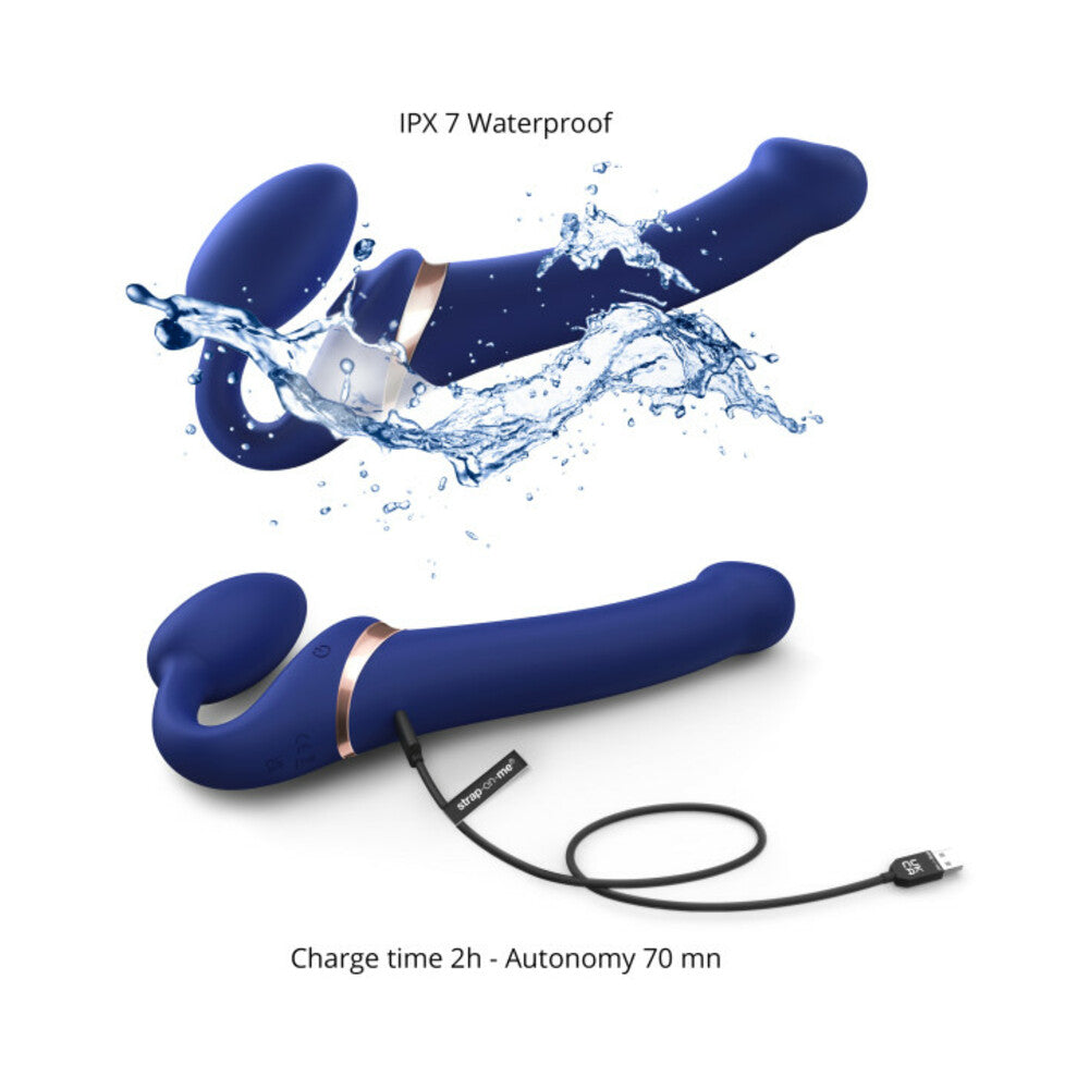 Strap-On-Me Multi Orgasm Bendable Strap-On Large Night Blue