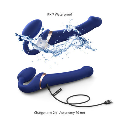 Strap-On-Me Multi Orgasm Bendable Strap-On Large Night Blue