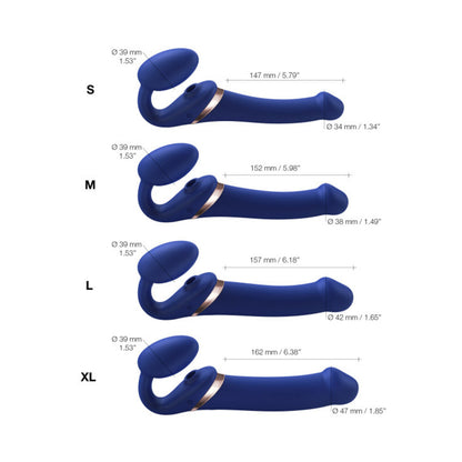 Strap-On-Me Multi Orgasm Bendable Strap-On Large Night Blue