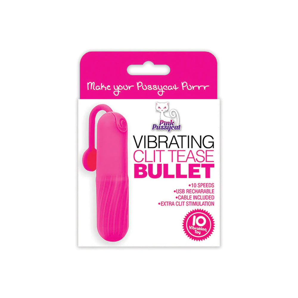Pink Pussycat Vibrating Clit Tease Bullet Pink