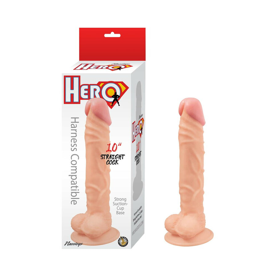 Hero Straight Cock 10 In. White