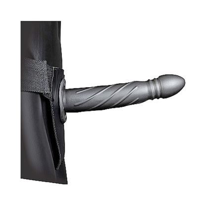 Ouch! Twisted Hollow Strap-on 8 In. Gunmetal Gray