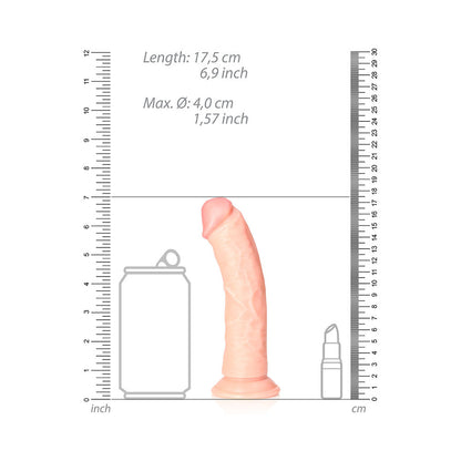 Realrock Curved Realistic Dildo With Suction Cup 6 In. Vanilla