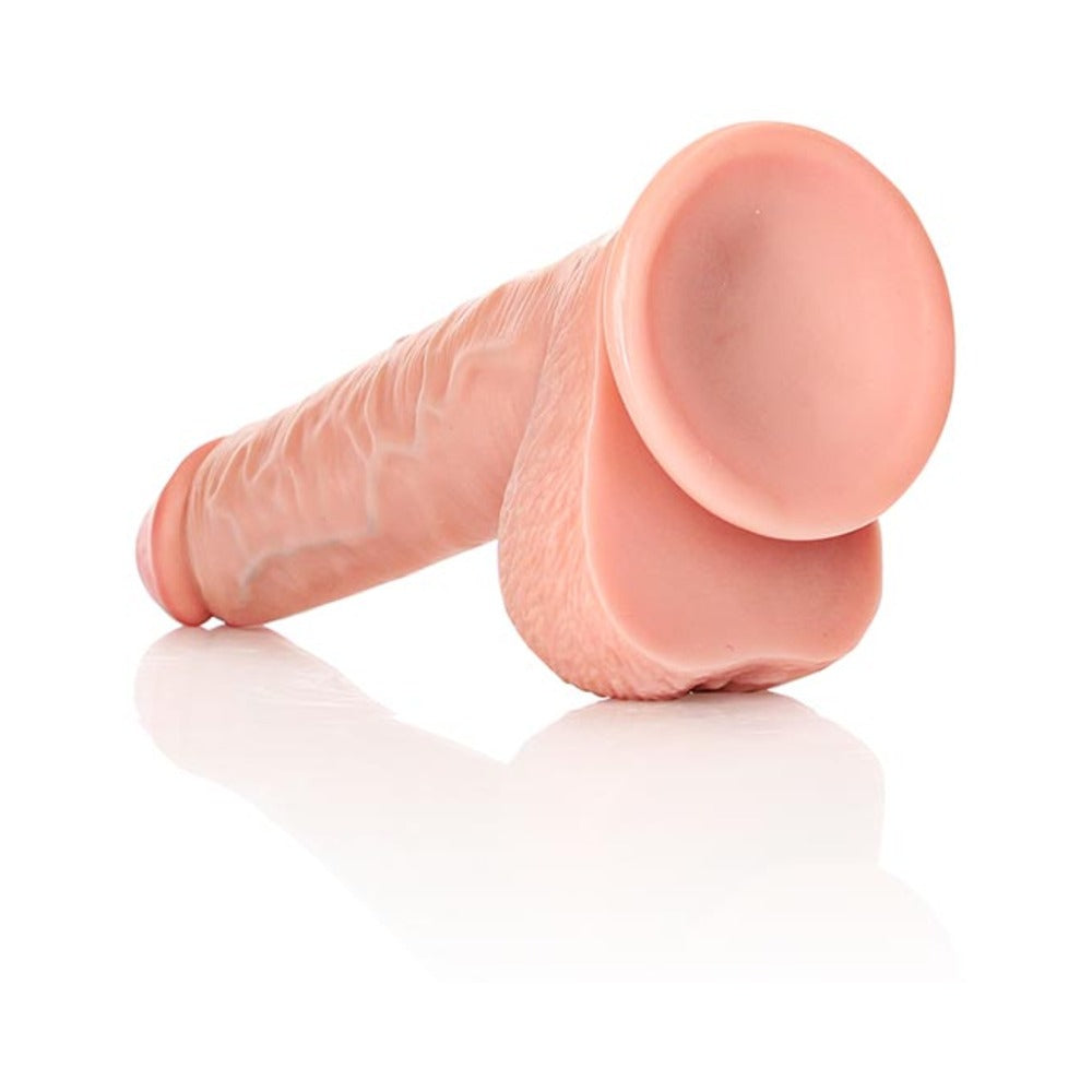Realrock Straight Realistic Dildo With Balls And Suction Cup 11 In. Light