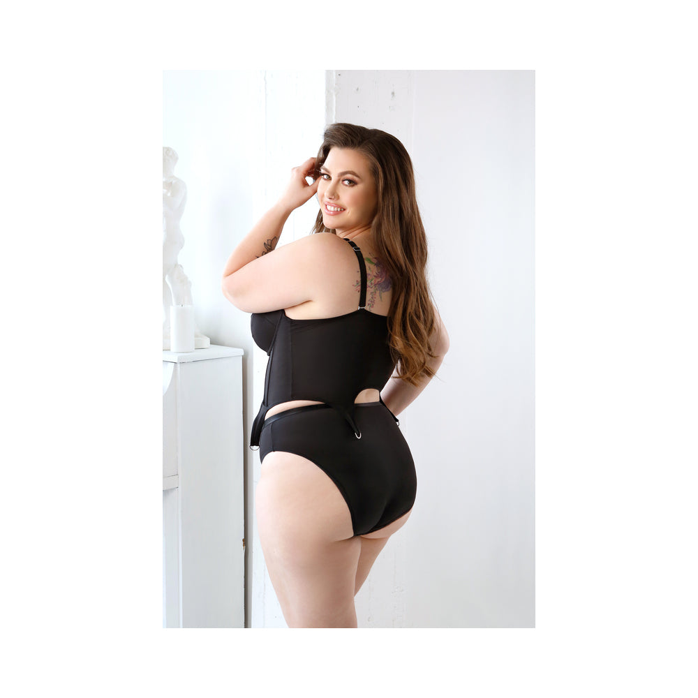 Fantasy Lingerie Curve Sloan Cropped Bustier With Molded Cups &amp; High-Waisted Panty