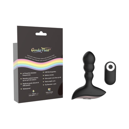 Gender Fluid Shake Anal Vibe With Remote Silicone Black