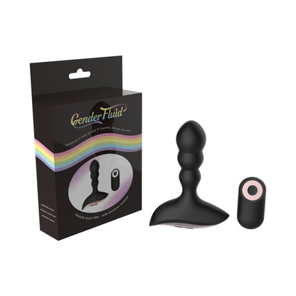 Gender Fluid Shake Anal Vibe With Remote Silicone Black