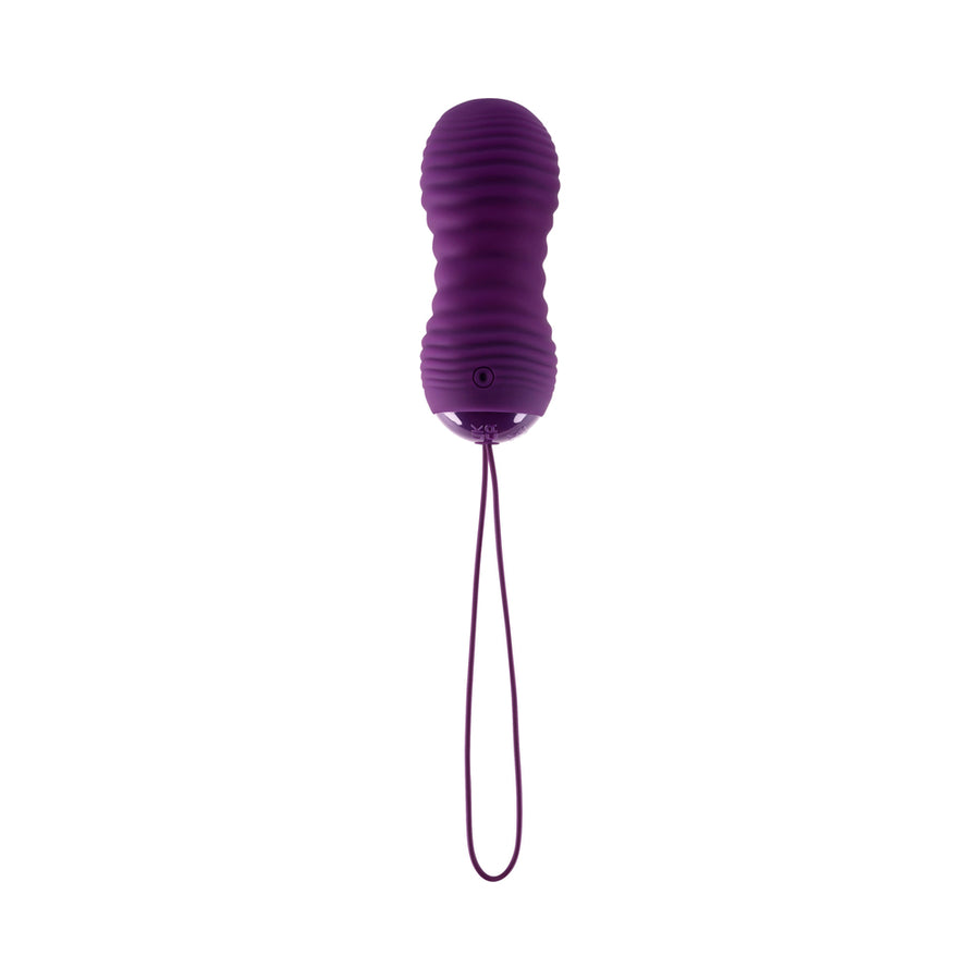 Evolved Eager Egg Rechargeable Remote-controlled Thrusting Silicone Vibrator Purple