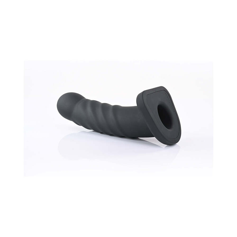 Sportsheets Banx Ribbed Hollow 8 In. Dildo Black