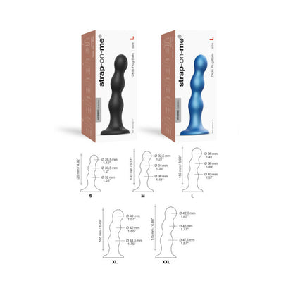 Strap-On-Me Dildo Plug Balls Xl Metallic Blue