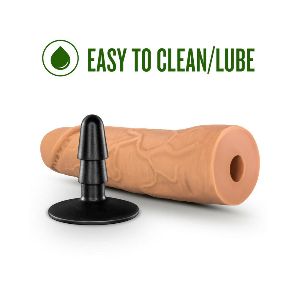 Lock On Dynamite Dildo With Suction Cup Adapter 7 In. Mocha