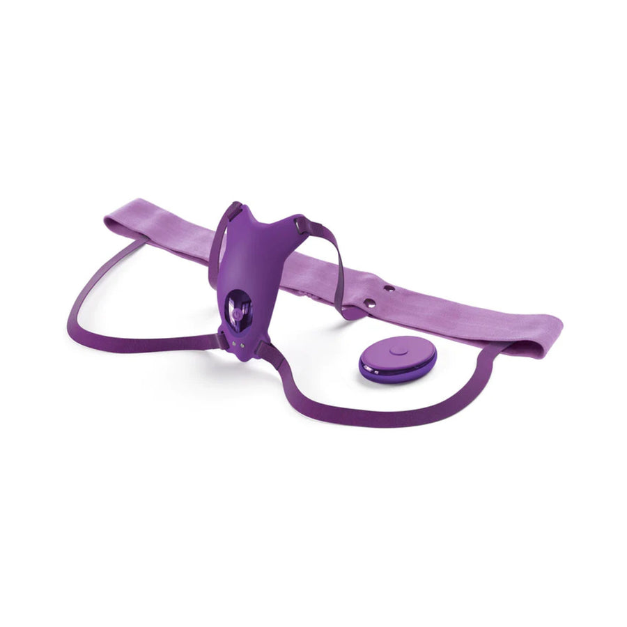 Fantasy For Her Ultimate Butterfly Strap-on With Remote Silicone Purple