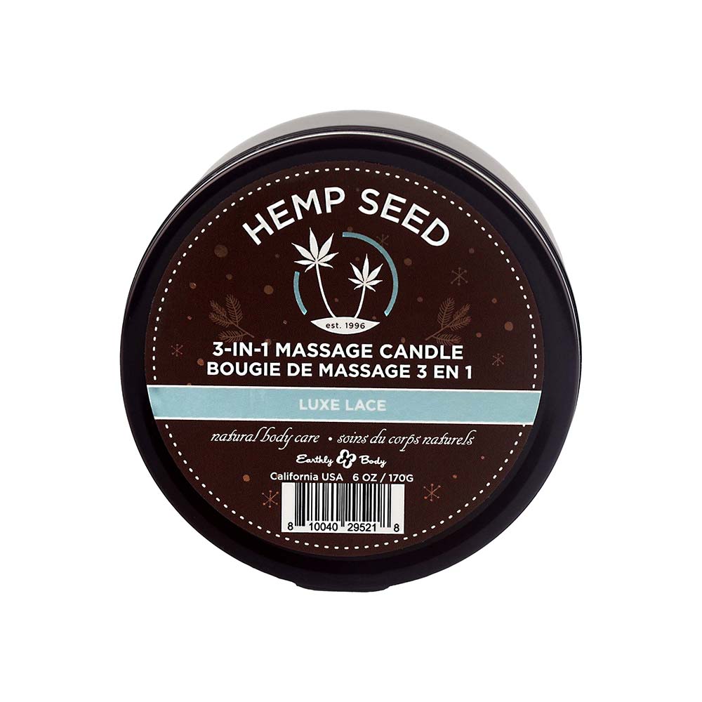 Earthly Body Hemp Seed 3-in-1 Massage Candle Luxe Lace 6 Oz. / 170 G