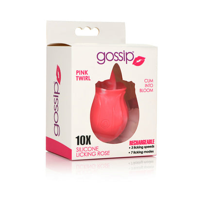 Gossip Tongue Tickler 10 Function Rechargeable Silicone Licking Rose Pink