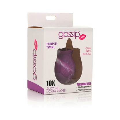 Gossip Tongue Tickler 10 Function Rechargeable Silicone Licking Rose Purple