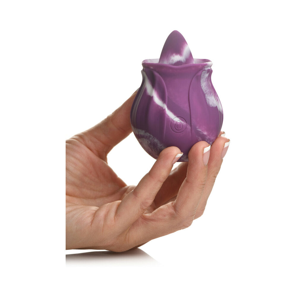 Gossip Tongue Tickler 10 Function Rechargeable Silicone Licking Rose Purple