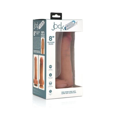 Jock Dual Density Silicone Dildo With Balls 8in Light