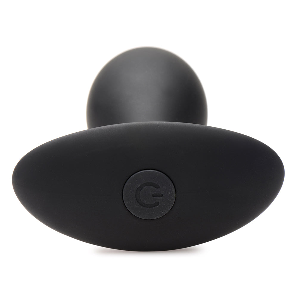 Curve Novelties Rooster Rumbler Vibrating Silicone Anal Plug Large - Black