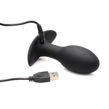 Curve Novelties Rooster Rumbler Vibrating Silicone Anal Plug Large - Black