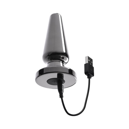 Evolved Advanced Vibrating Rechargeable Metal Plug - Black