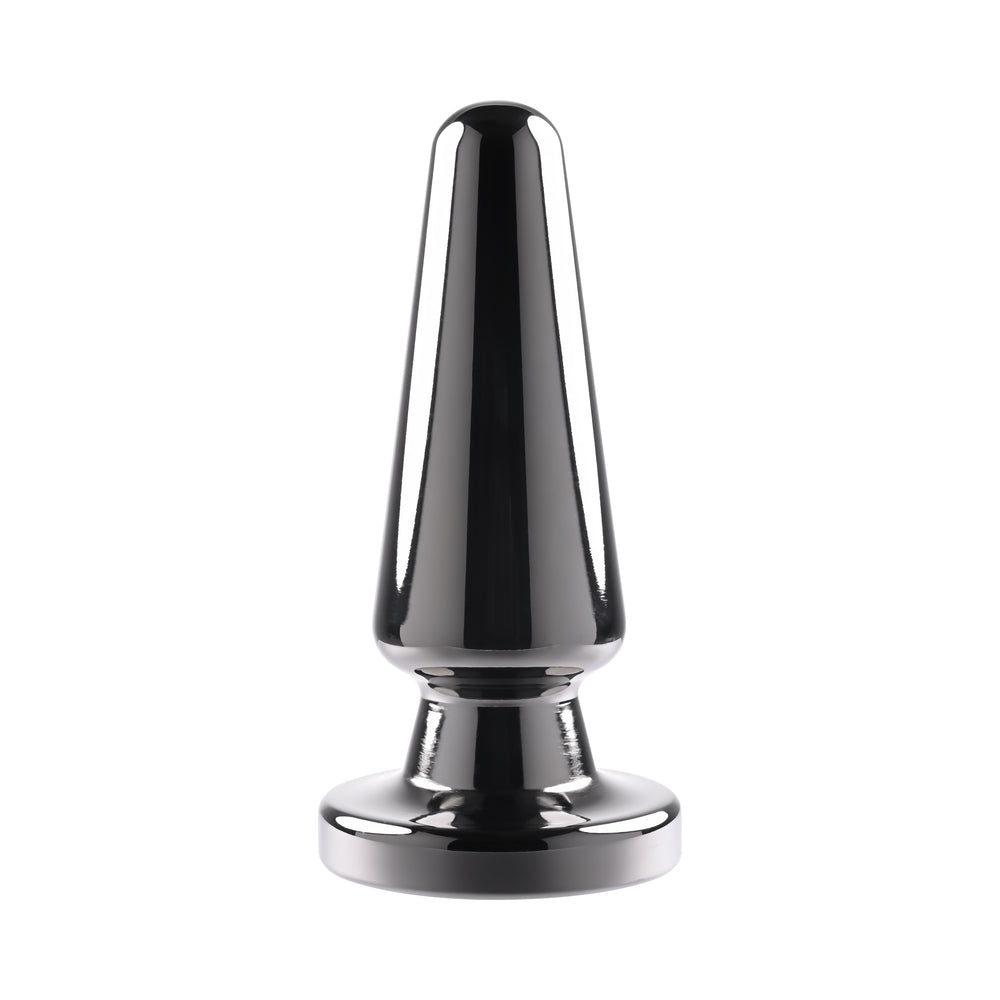 Evolved Advanced Vibrating Rechargeable Metal Plug - Black