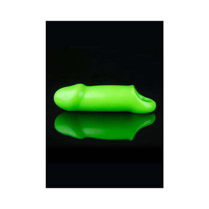 Ouch! Glow Smooth Thick Stretchy Penis Sleeve - Glow In The Dark - Green