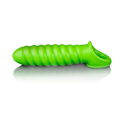 Ouch! Glow Swirl Stretchy Penis Sleeve - Glow In The Dark - Green